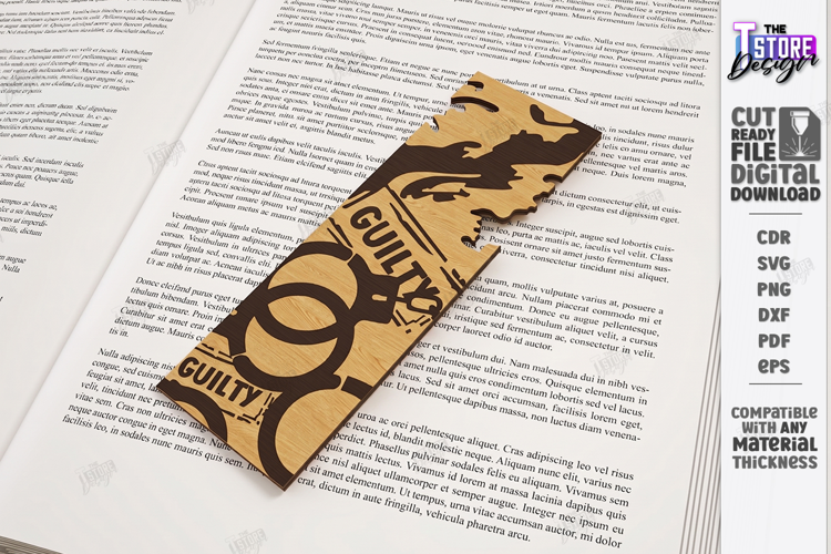 Wooden True Crime Bookmark Laser Cut | Detective Crime Scene