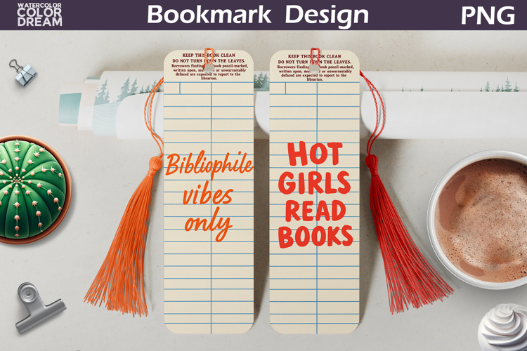 Funny Retro Library Card Bookmarks | Reading Sublimation