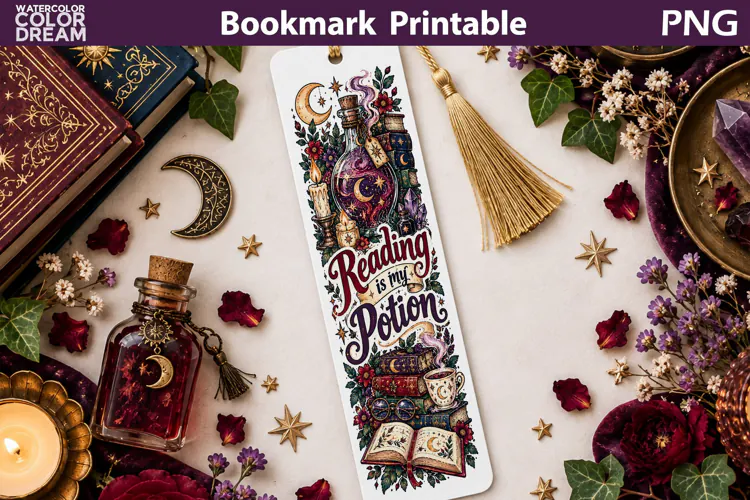 Reading Is My Potion Bookmark | Magical Bookish Printable