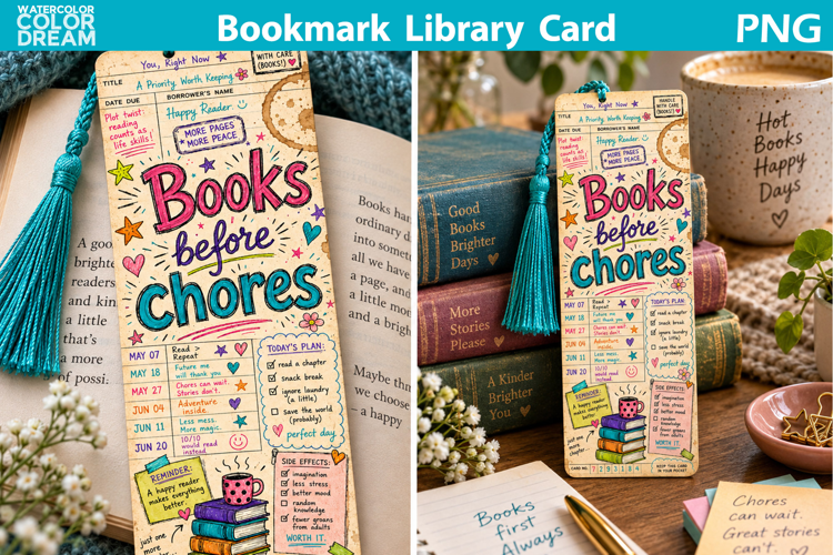 Library Card Bookmark | Book Reading Quote Printable