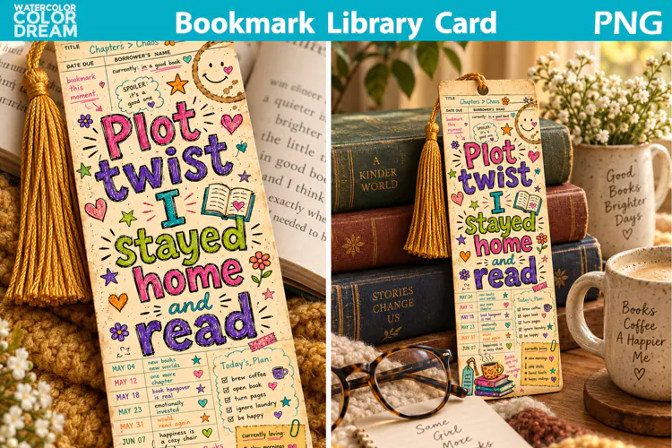 Library Card Bookmark | Book Reading Quote Printable