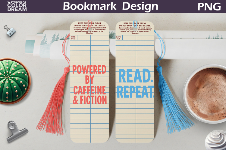 Funny Retro Library Card Bookmarks | Reading Sublimation
