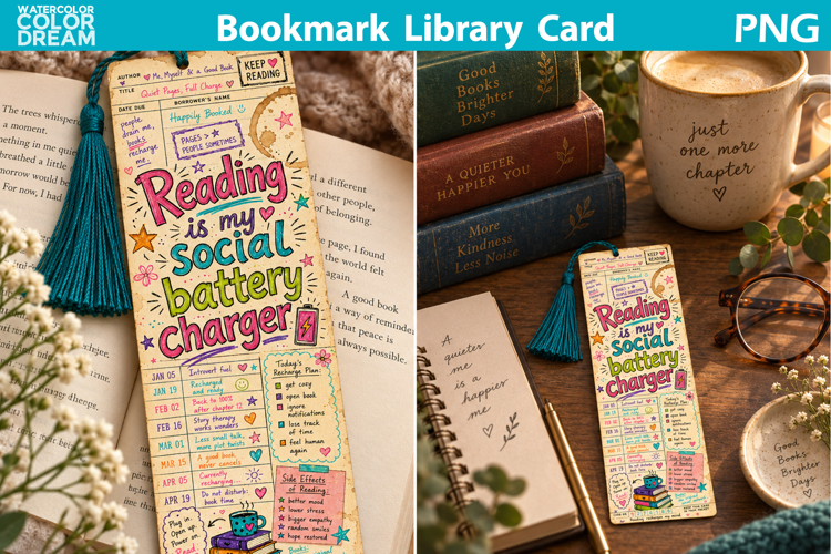 Library Card Bookmark | Book Reading Quote Printable