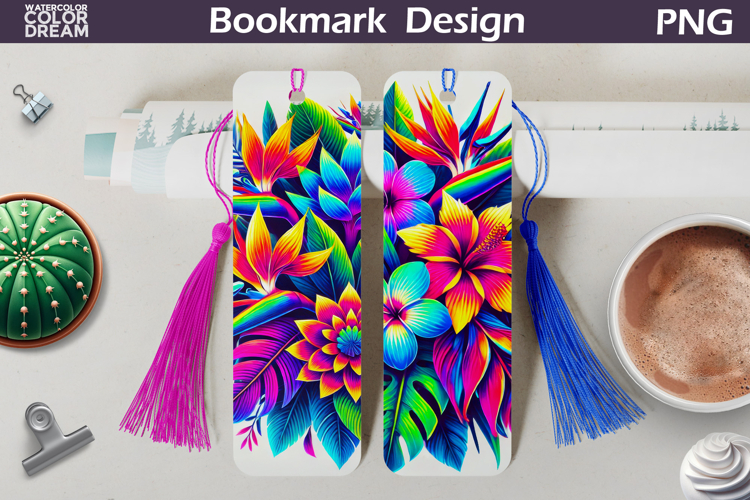 Wildflowers Bookmark | Tropical floral bookmark