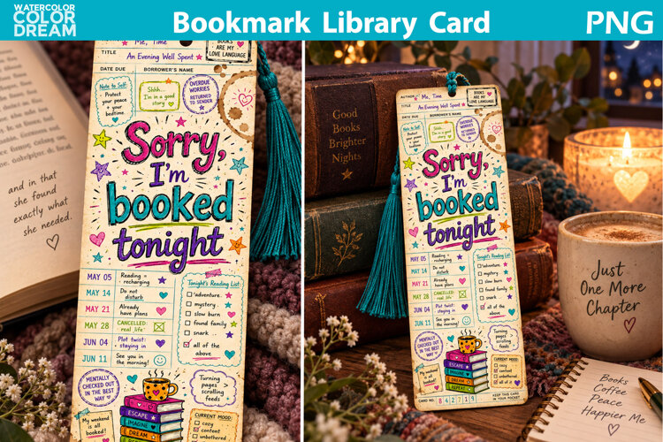 Library Card Bookmark | Book Reading Quote Printable example image 1