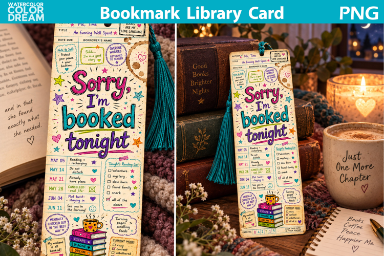Library Card Bookmark | Book Reading Quote Printable