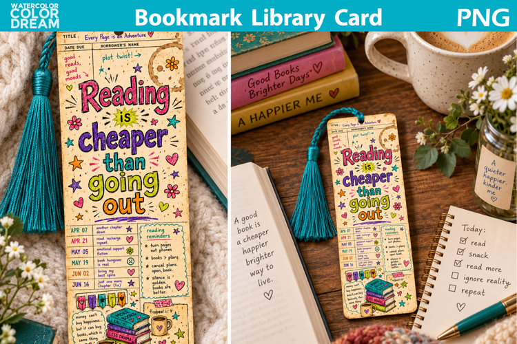 Reading Is Cheaper Quote | Bookish Bookmark Sublimation