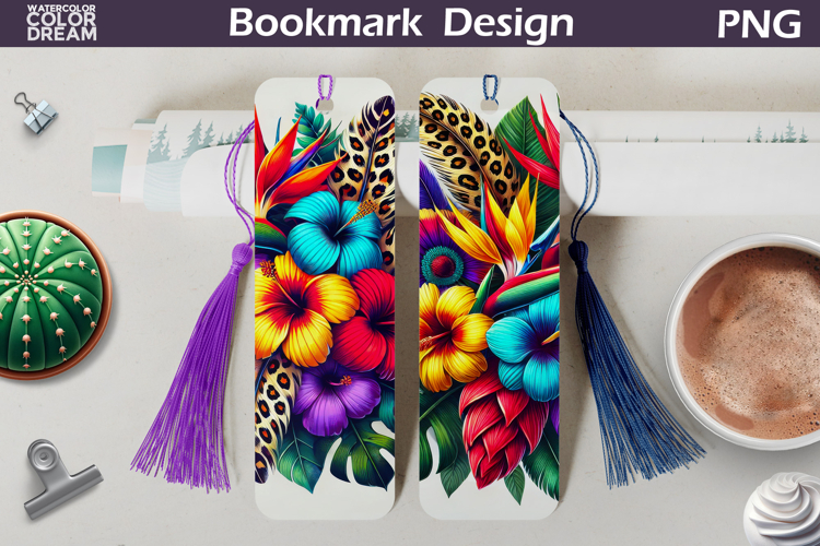 Wildflowers Bookmark | Neon Flowers Bookmarks example image 1