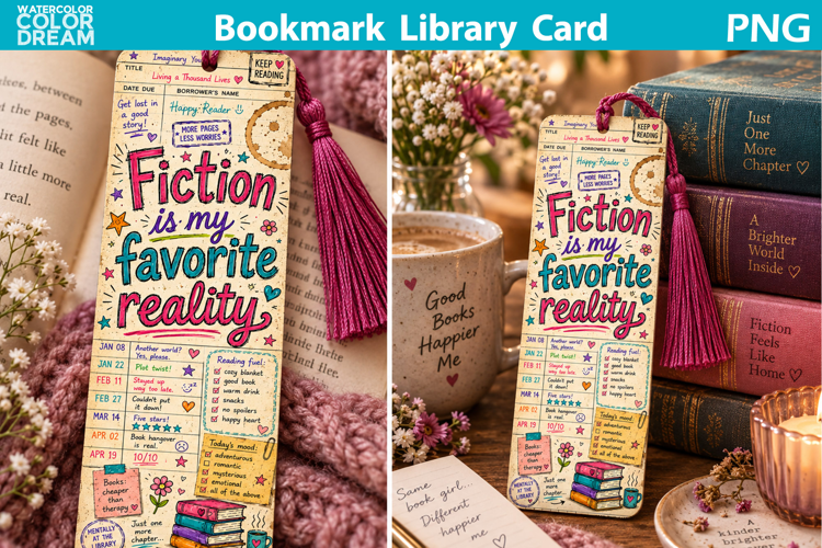 Vintage library card bookmark | Bookish Bookmark Sublimation