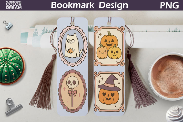 Pumpkin Bookmarks | Retro Halloween Frames Bookmark