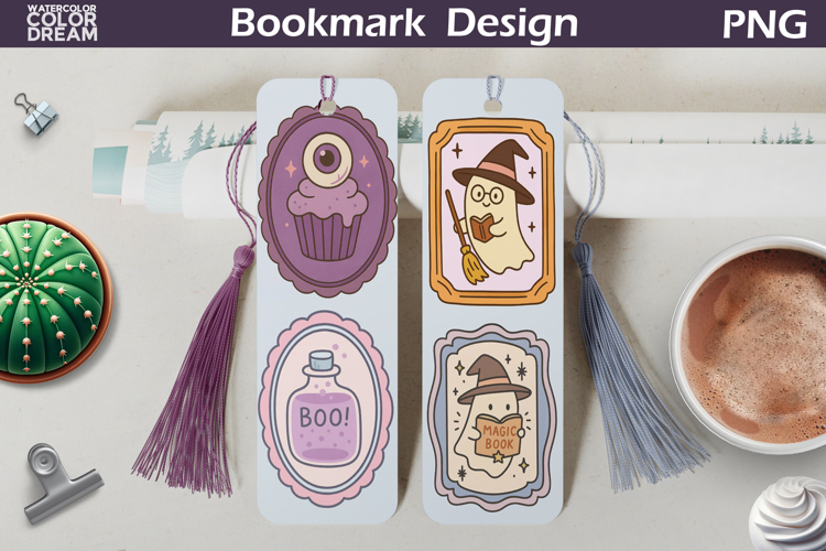 Ghost Book Bookmarks | Retro Halloween Frames Bookmark