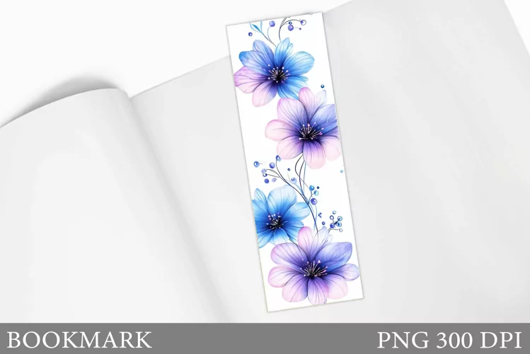 Floral Bookmark Design. Flowers Bookmark Sublimation