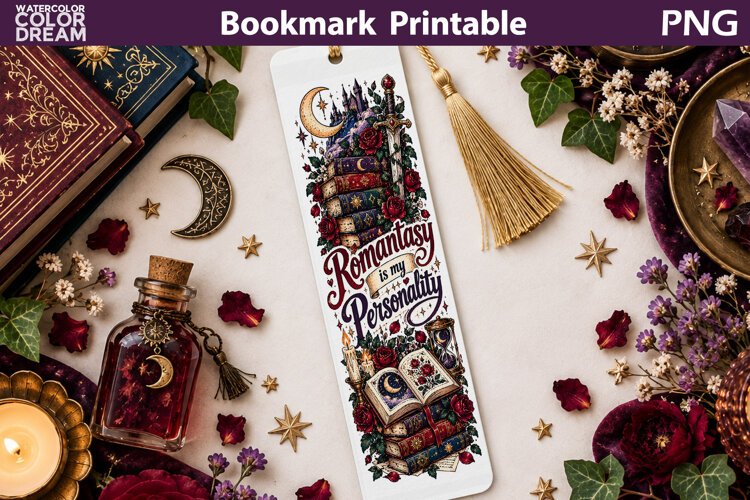 Romantasy Is My Personality | Fantasy Bookmark Printable example image 1