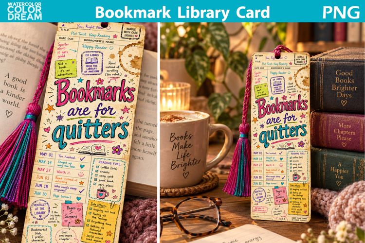 Library Card Bookmark | Book Quote Printable