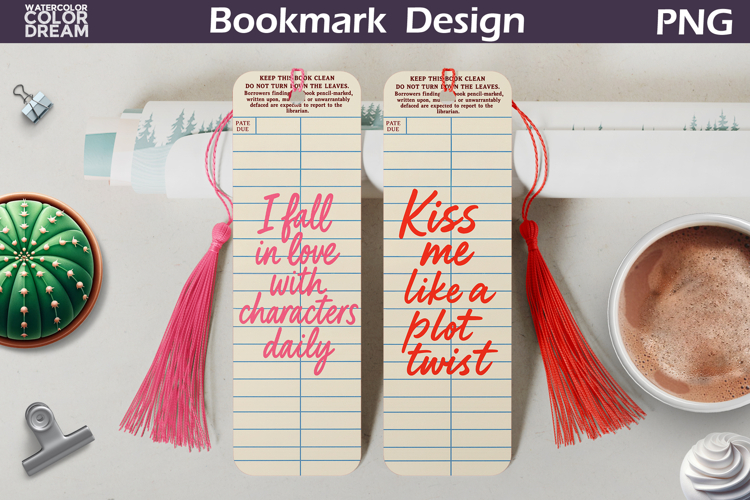 Funny Retro Library Card Bookmarks | Reading Sublimation