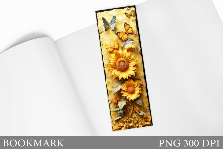 Sunflowers Bookmark Design. Flowers Bookmark Sublimation example image 1