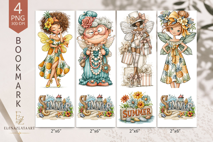 Summer sublimation of bookmarks in the of gnomes. PNG