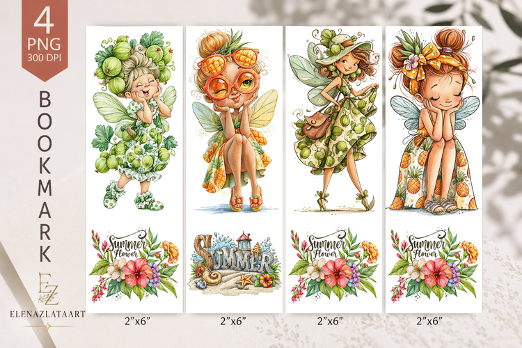 Summer sublimation of bookmarks in the of gnomes. PNG