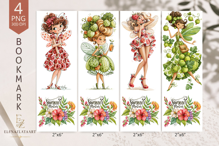 Summer sublimation of bookmarks in the of gnomes. PNG