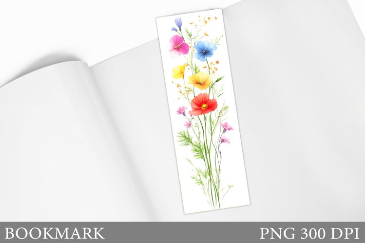 Flowers Bookmark Design. Wildflowers Bookmark Sublimation