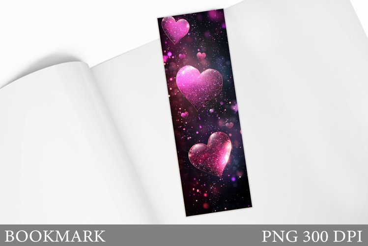 Hearts Bookmark Design. Valentines Bookmark Sublimation