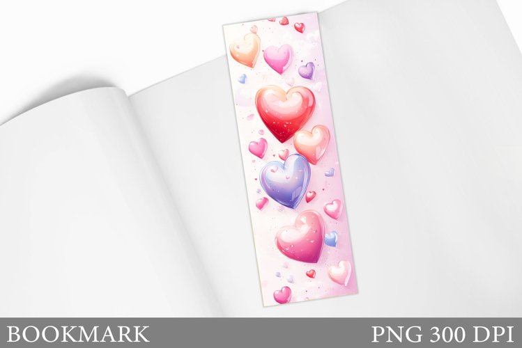 Hearts Bookmark Design. Hearts Sublimation example image 1