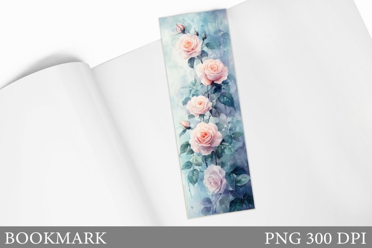 Roses Bookmark Design. Flowers Bookmark Sublimation example image 1