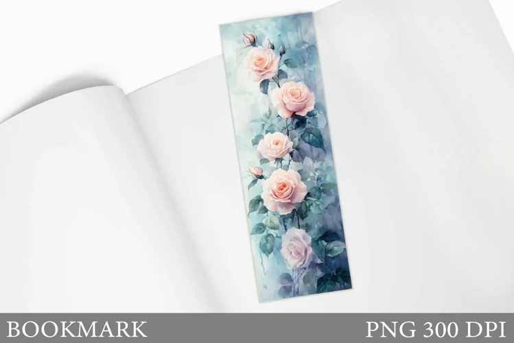 Roses Bookmark Design. Flowers Bookmark Sublimation
