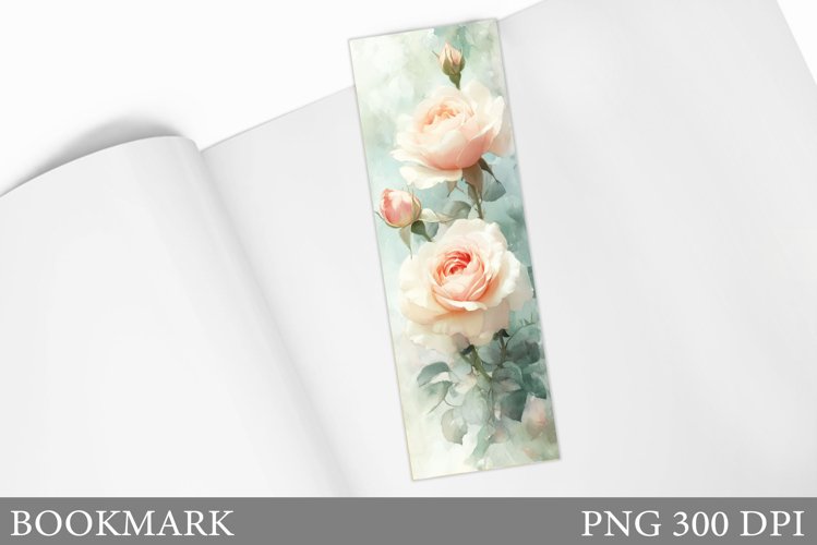 Roses Bookmark Design. Flowers Bookmark Sublimation example image 1
