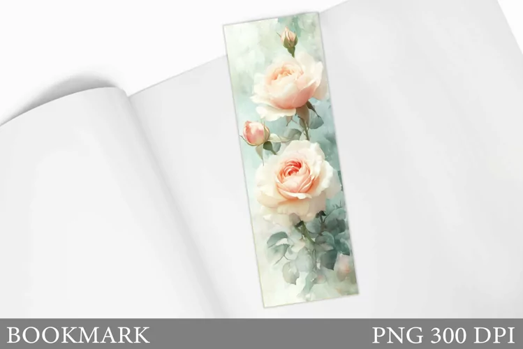 Roses Bookmark Design. Flowers Bookmark Sublimation