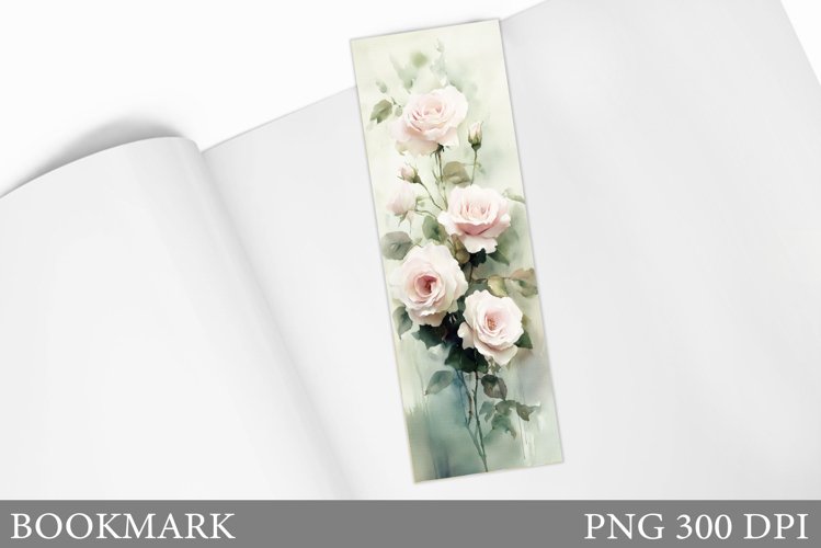 Roses Bookmark Design. Flowers Bookmark Sublimation example image 1