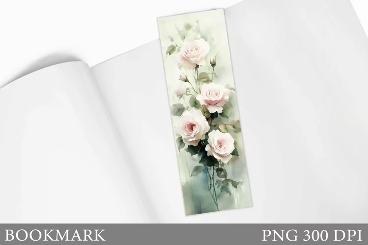 Roses Bookmark Design. Flowers Bookmark Sublimation
