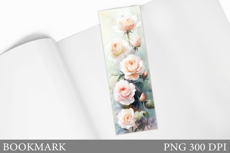 Roses Bookmark Design. Flowers Bookmark Sublimation example image 1