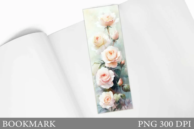 Roses Bookmark Design. Flowers Bookmark Sublimation