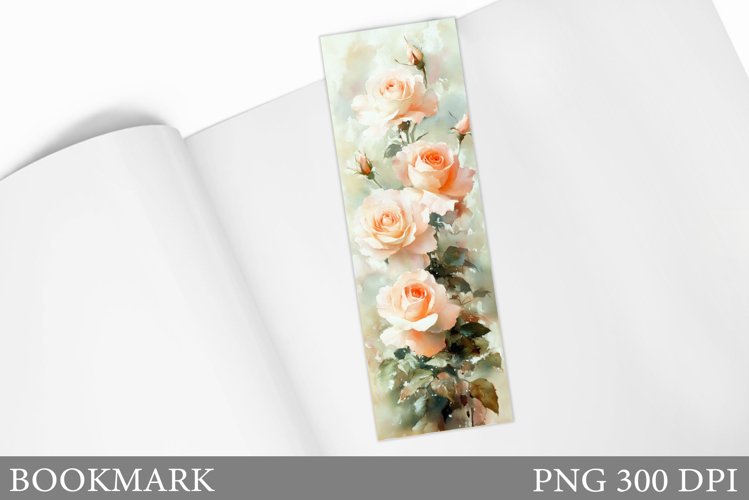 Roses Bookmark Design. Flowers Bookmark Sublimation example image 1