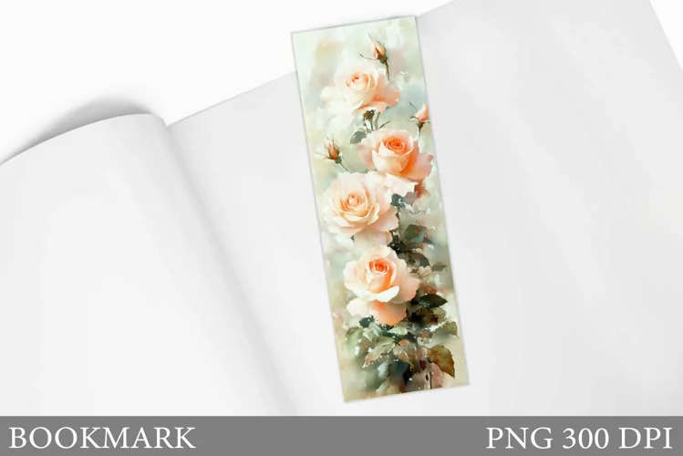 Roses Bookmark Design. Flowers Bookmark Sublimation