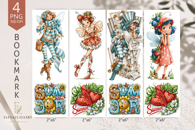 Summer sublimation of bookmarks in the of gnomes. PNG
