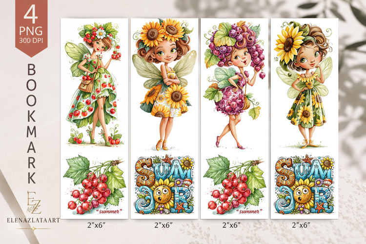 Summer sublimation of bookmarks in the of gnomes. PNG