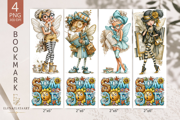 Summer sublimation of bookmarks in the of gnomes. PNG