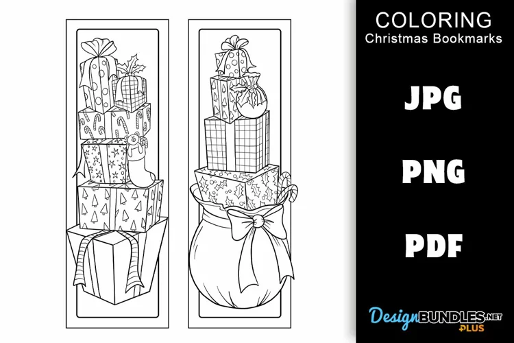 Bookmark Coloring - Christmas Presents PDF