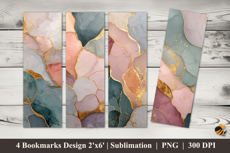 Elegant Marble Bookmarks Sublimation Design