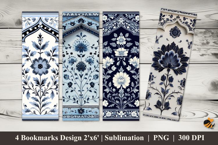Floral Batik Bookmarks Sublimation Design