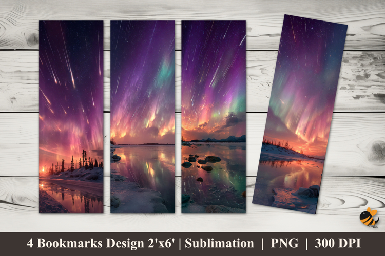 Aurora Storm Fall Bookmarks Sublimation Design