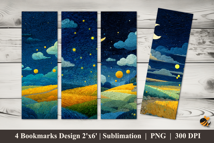 Bright Night Bookmarks Sublimation Design