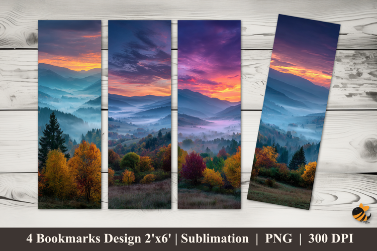 Colorful Sunrise Bookmarks Sublimation Design