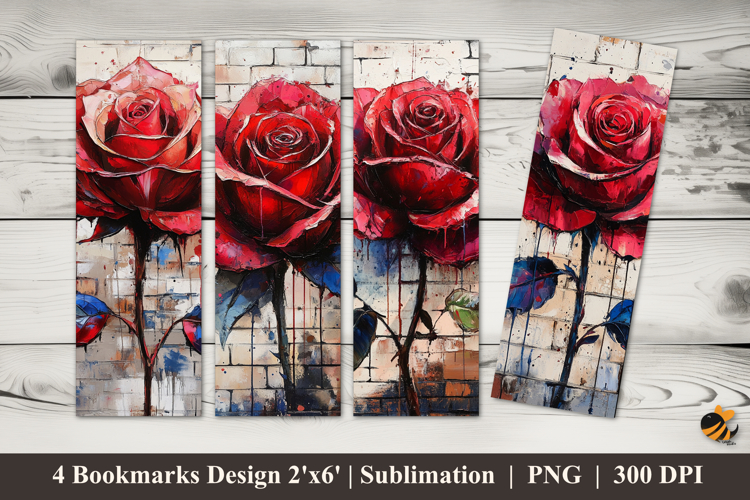Rose Symbol Bookmarks Sublimation Design