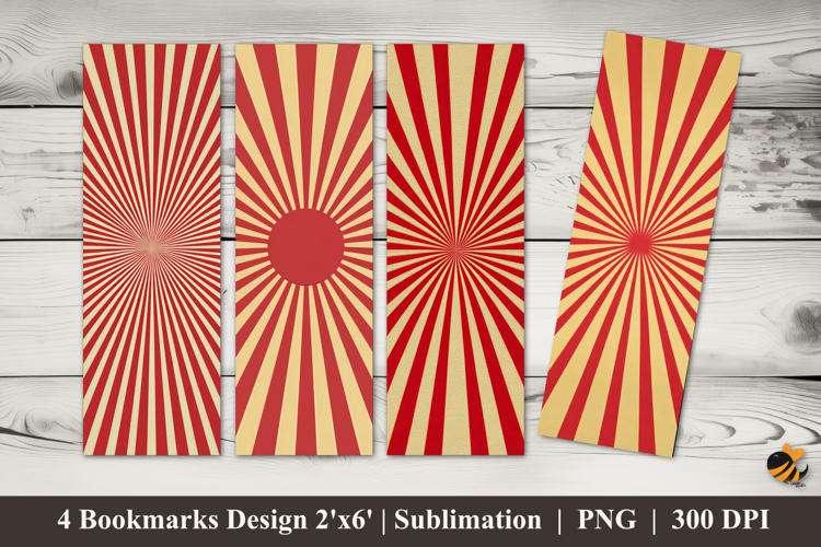 Stripes Radiating Bookmarks Sublimation Design