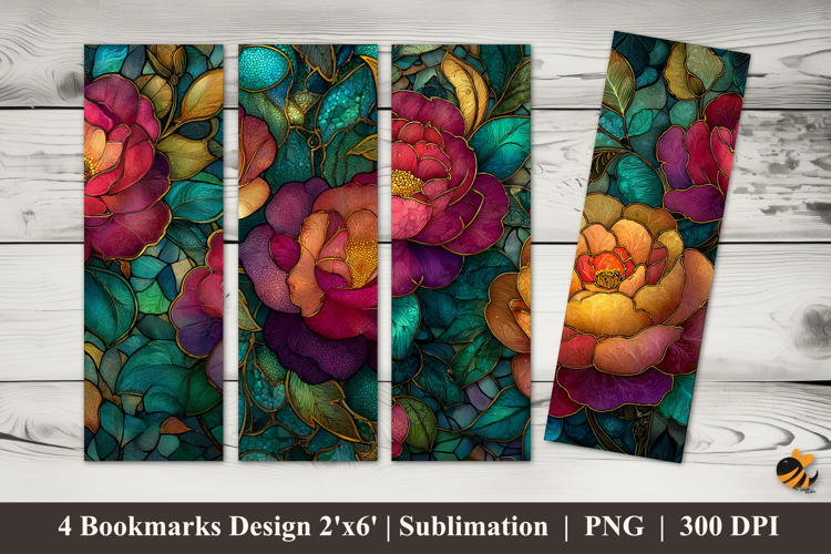 Gold Plated Rose Bookmarks Sublimation Design