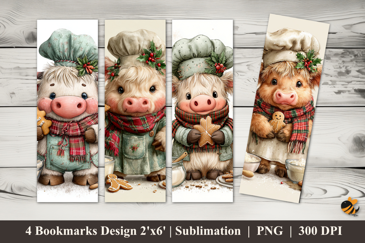 Whimsical Cow Bookmarks Sublimation Design