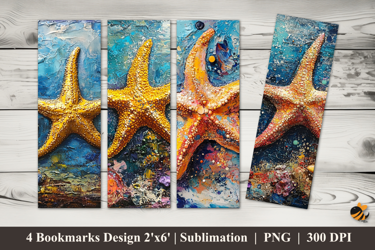 Abstract Starfish Bookmarks Sublimation Design